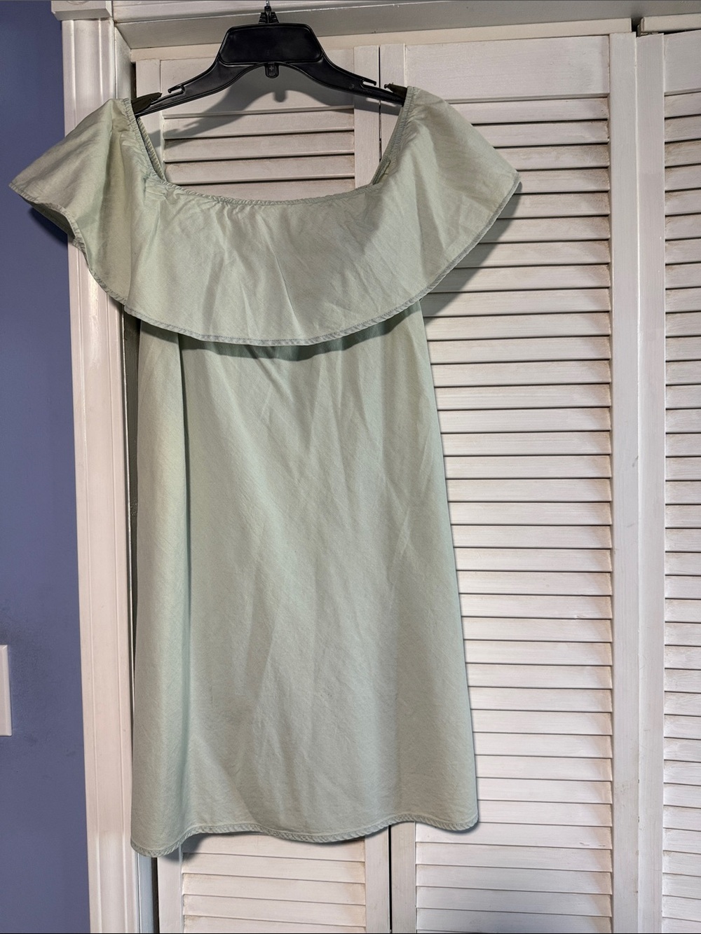 American Rag Light Sage Off-Shoulder Ruffle Dress - Picture 4 of 4
